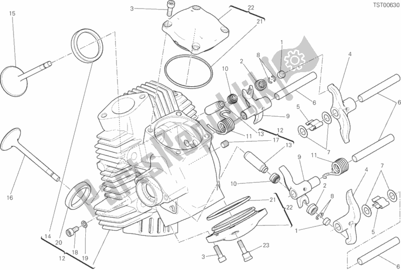 Todas las partes para Cabeza Horizontal de Ducati Scrambler Cafe Racer Thailand USA 803 2019